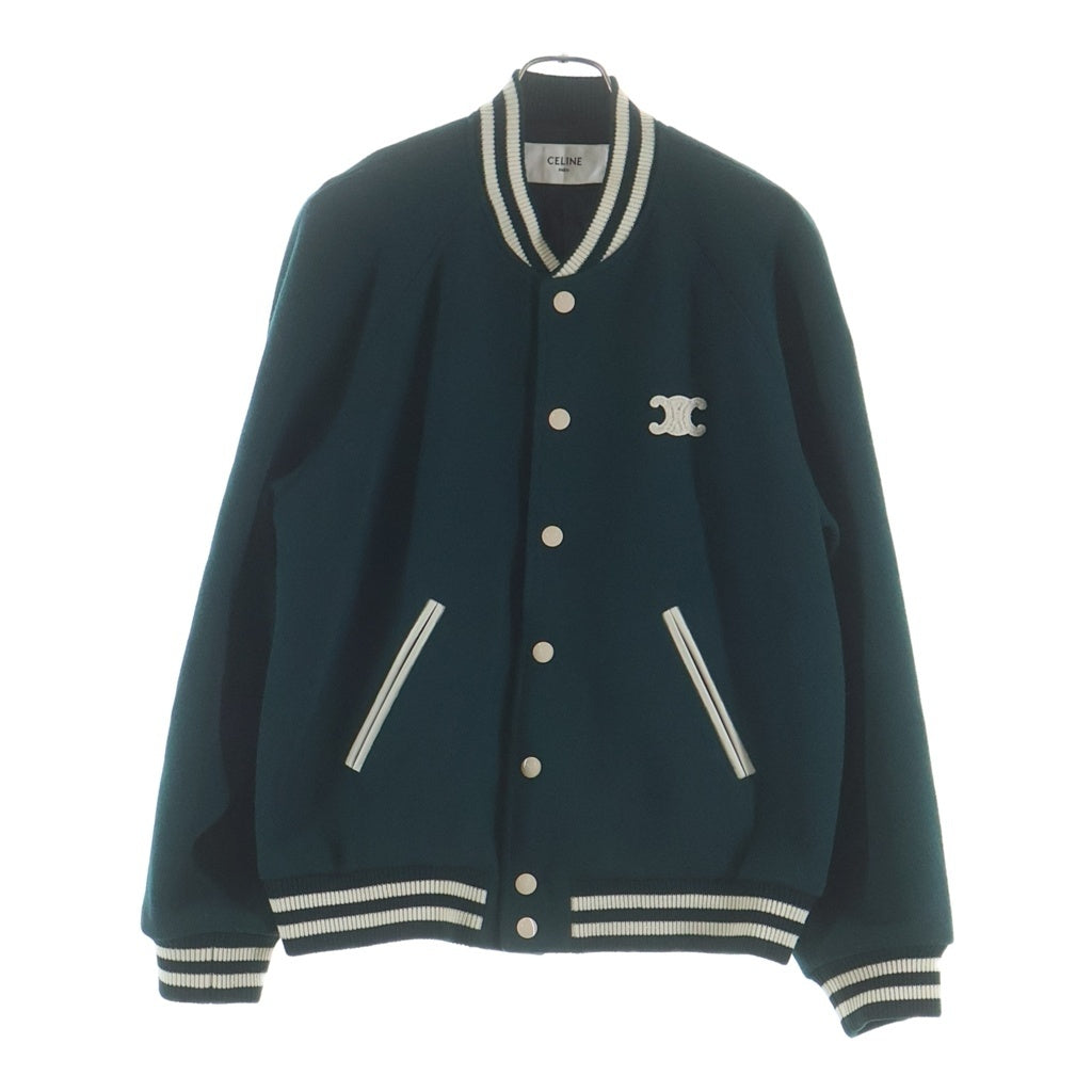CELINE(セリーヌ) 25SS TRIOMPHE TEDDY JACKET トリンオフ ボタンアップ ウールテディジャケット グリーン RV0L4896C-31VP