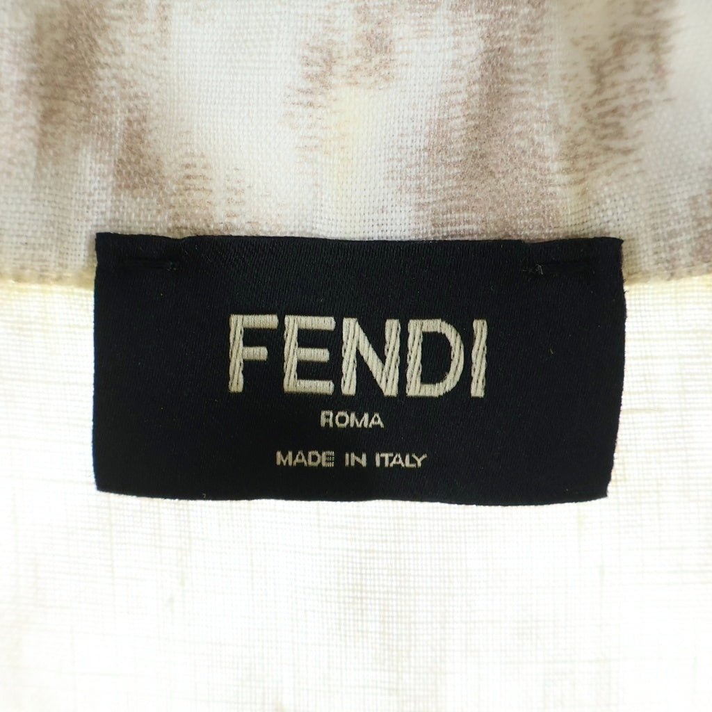 FENDI(フェンディ) ズッカ柄 襟付き リネン半袖シャツ ホワイト FS0795 AN0K