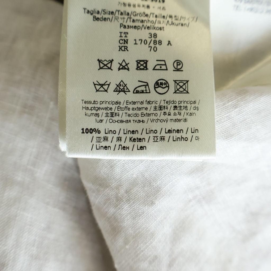 FENDI(フェンディ) ズッカ柄 襟付き リネン半袖シャツ ホワイト FS0795 AN0K