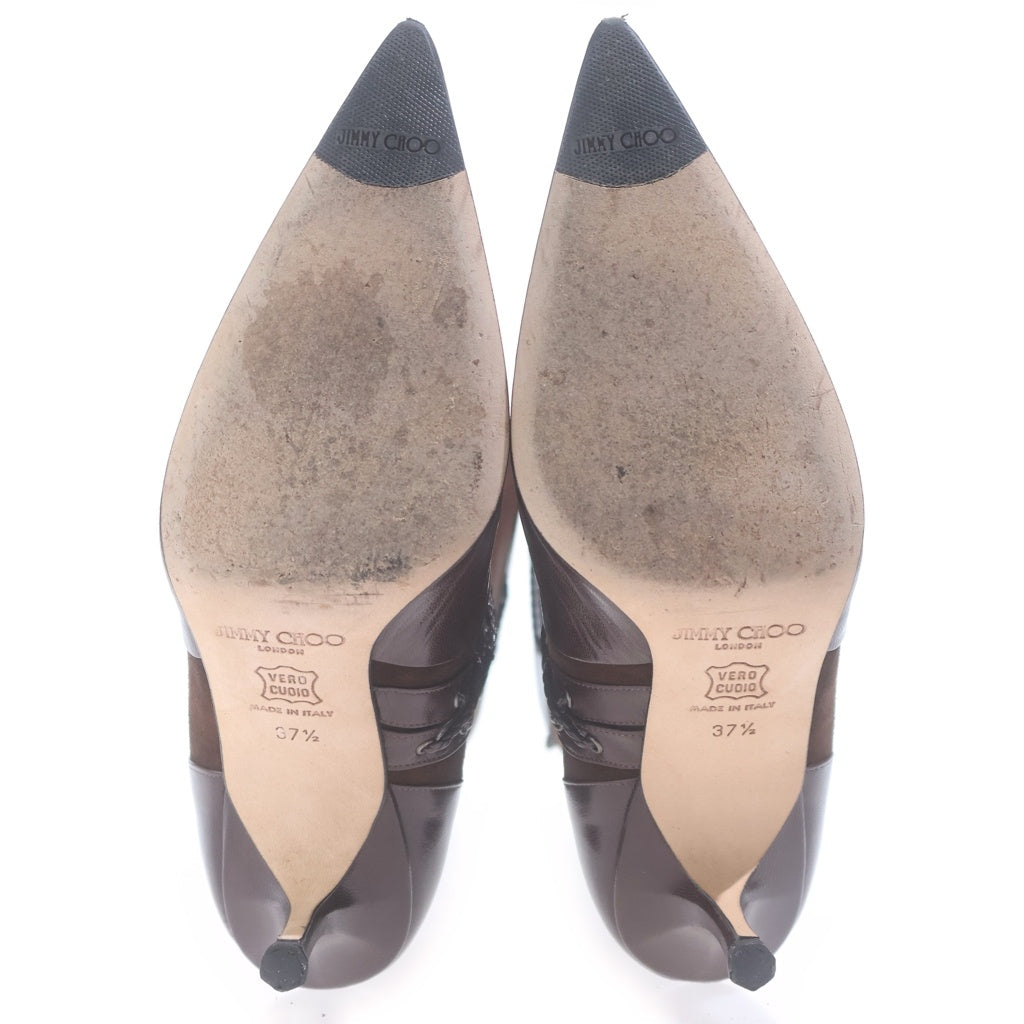JIMMY CHOO(ジミーチュウ) レースアップ ニーハイ ロングヒールブーツ ブラウン レディース