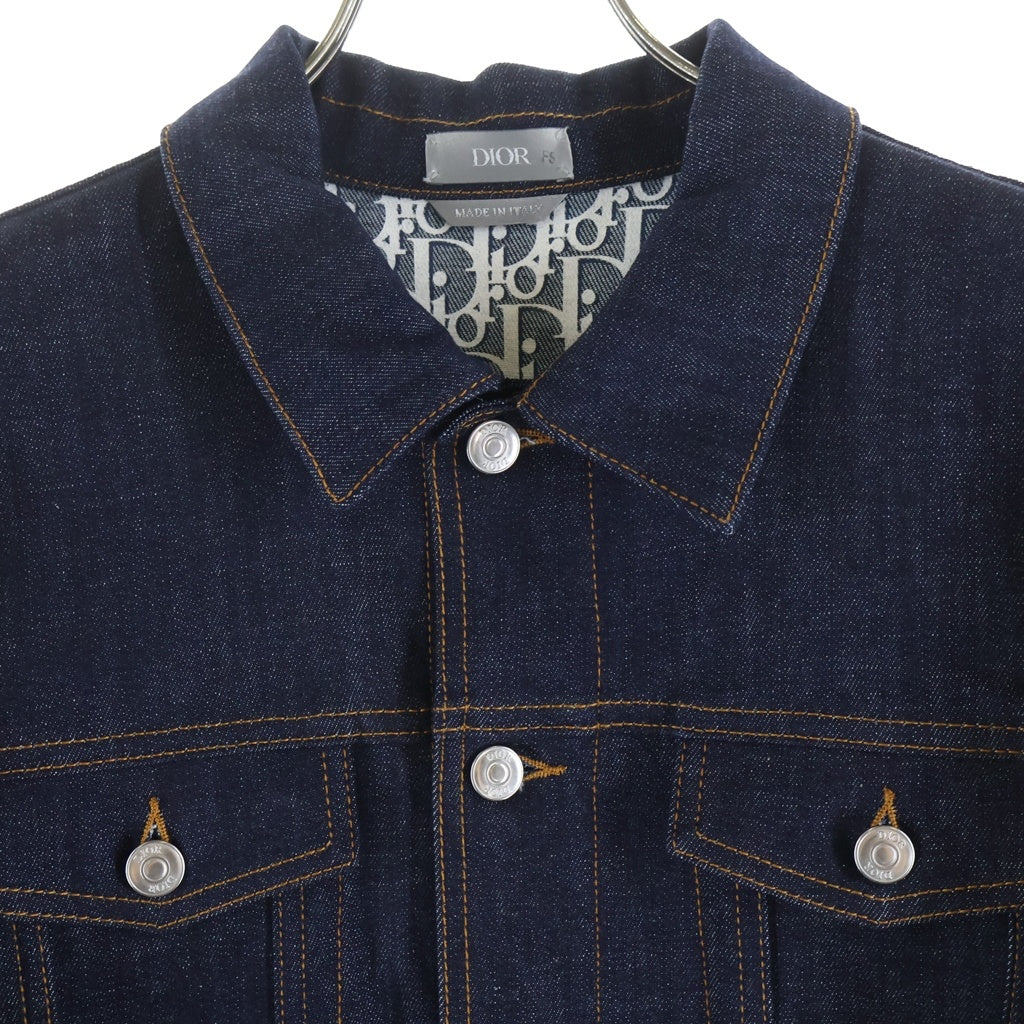 Christian Dior(クリスチャンディオール) トロッターロゴ オブリーク柄 デニムジャケット インディゴ 013D482B226X 013D482B226X