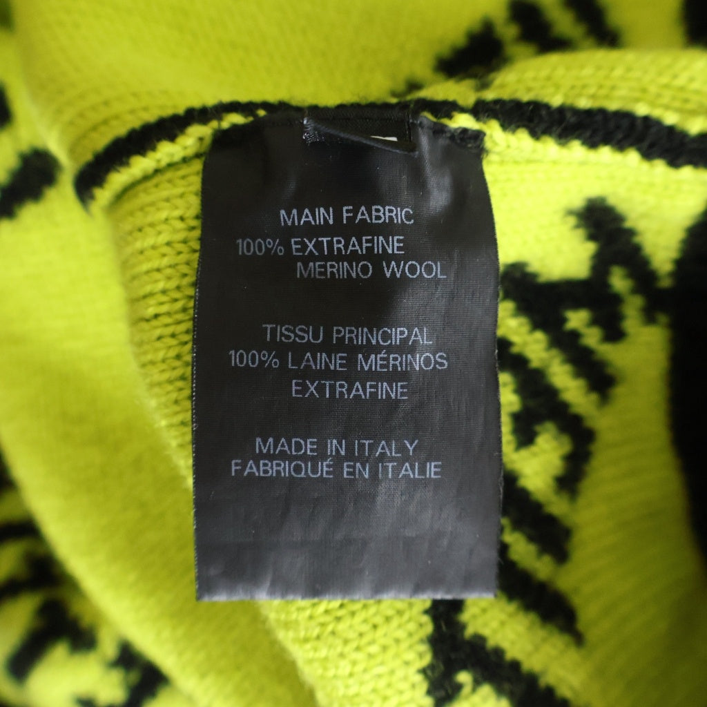 VETEMENTS(ヴェトモン) 21AW ロゴ総柄 ジャガードニット セーター ブラック UA52KN600B UA52KN600B