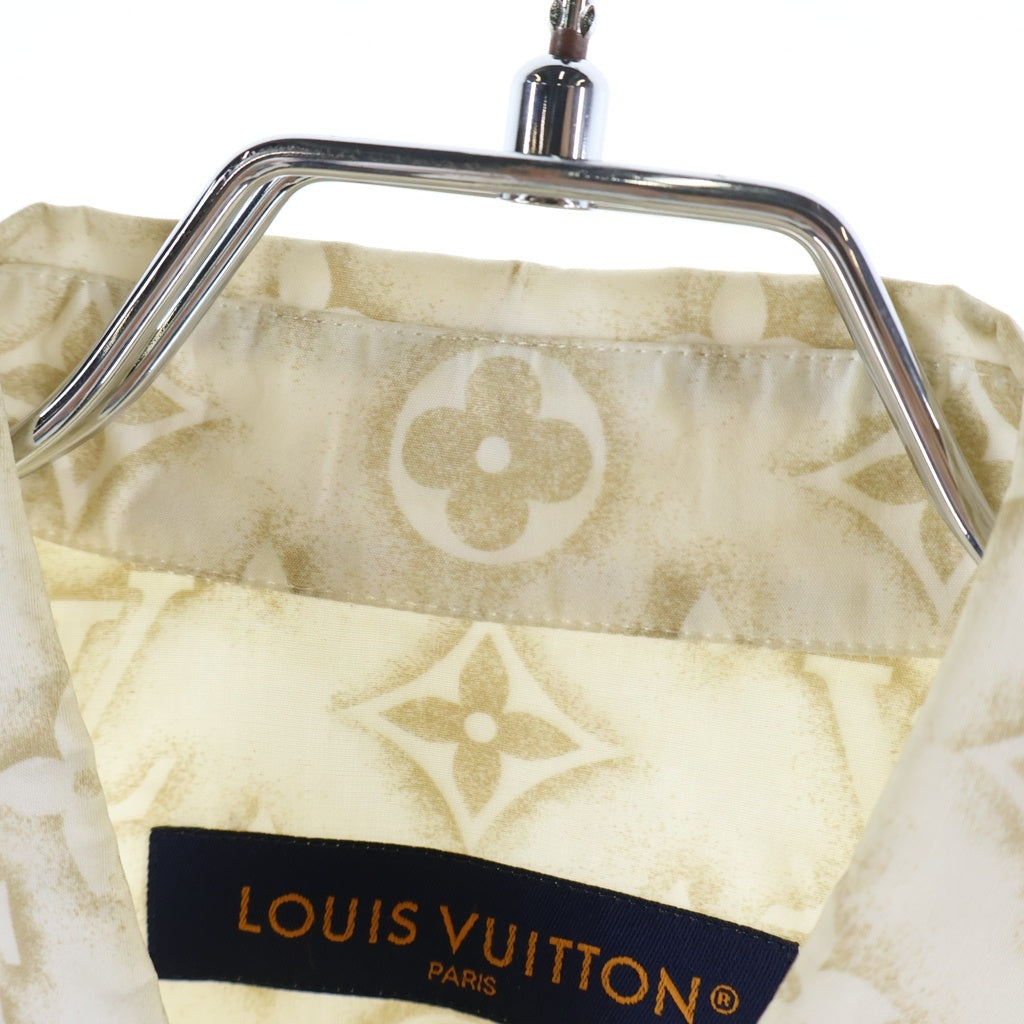 LOUIS VUITTON(ルイヴィトン) モノグラムサンド総柄 襟付き長袖シャツ ホワイト RM232MZR6 HPS33W