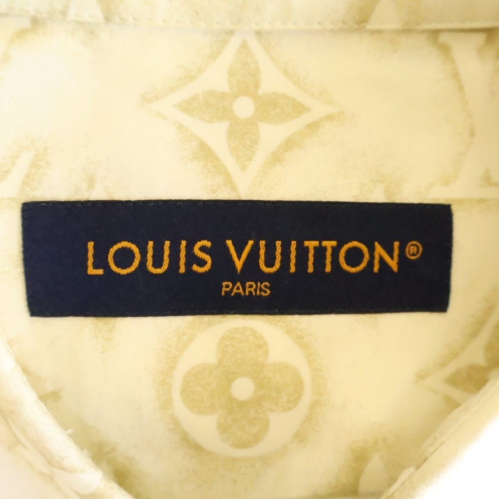 LOUIS VUITTON(ルイヴィトン) モノグラムサンド総柄 襟付き長袖シャツ ホワイト RM232MZR6 HPS33W