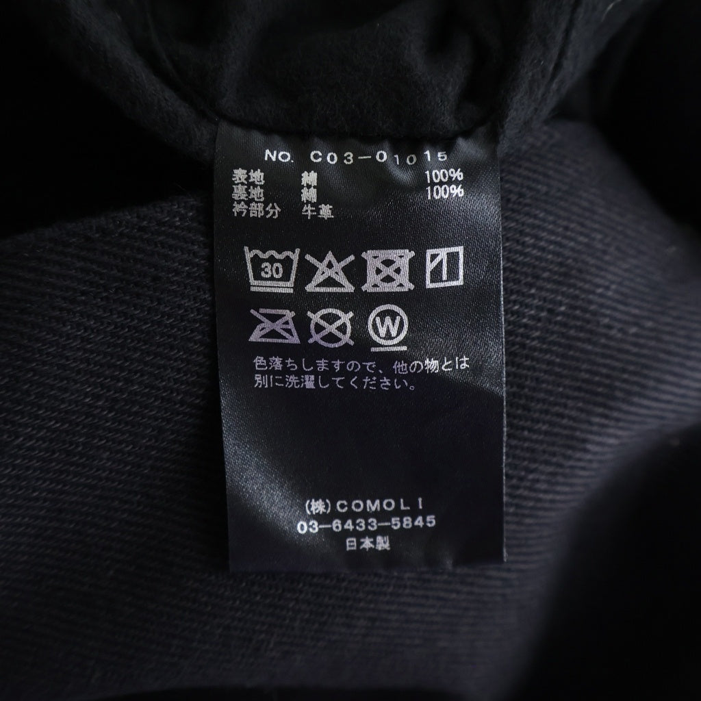 COMOLI(コモリ) 25AW デニムレザーワークジャケット ブラック C03-01015