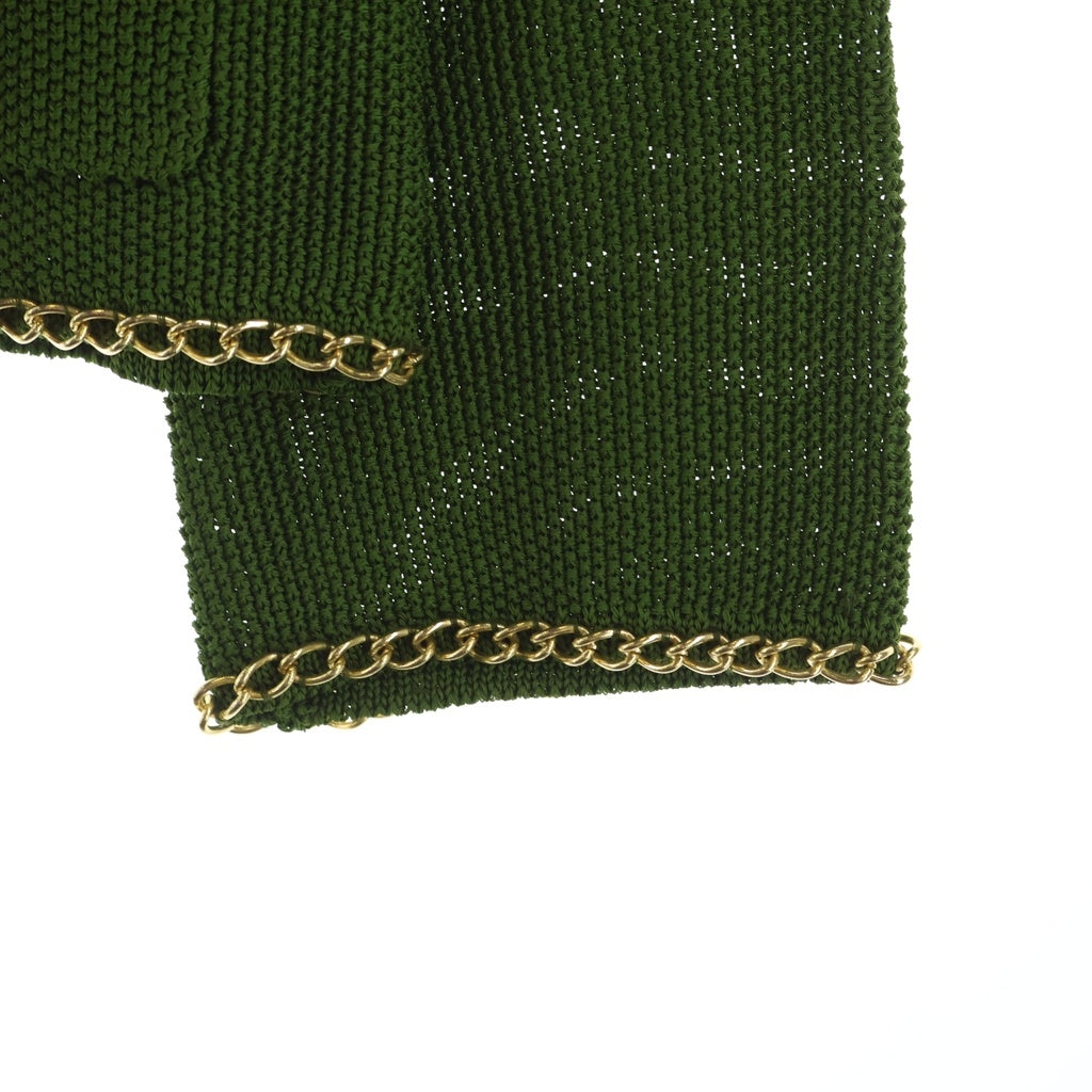 BED J.W. FORD(ベッドフォード) 25SS Chain Knit チェーンニット カーディガン グリーン/ゴールド 25SS-B-KT01