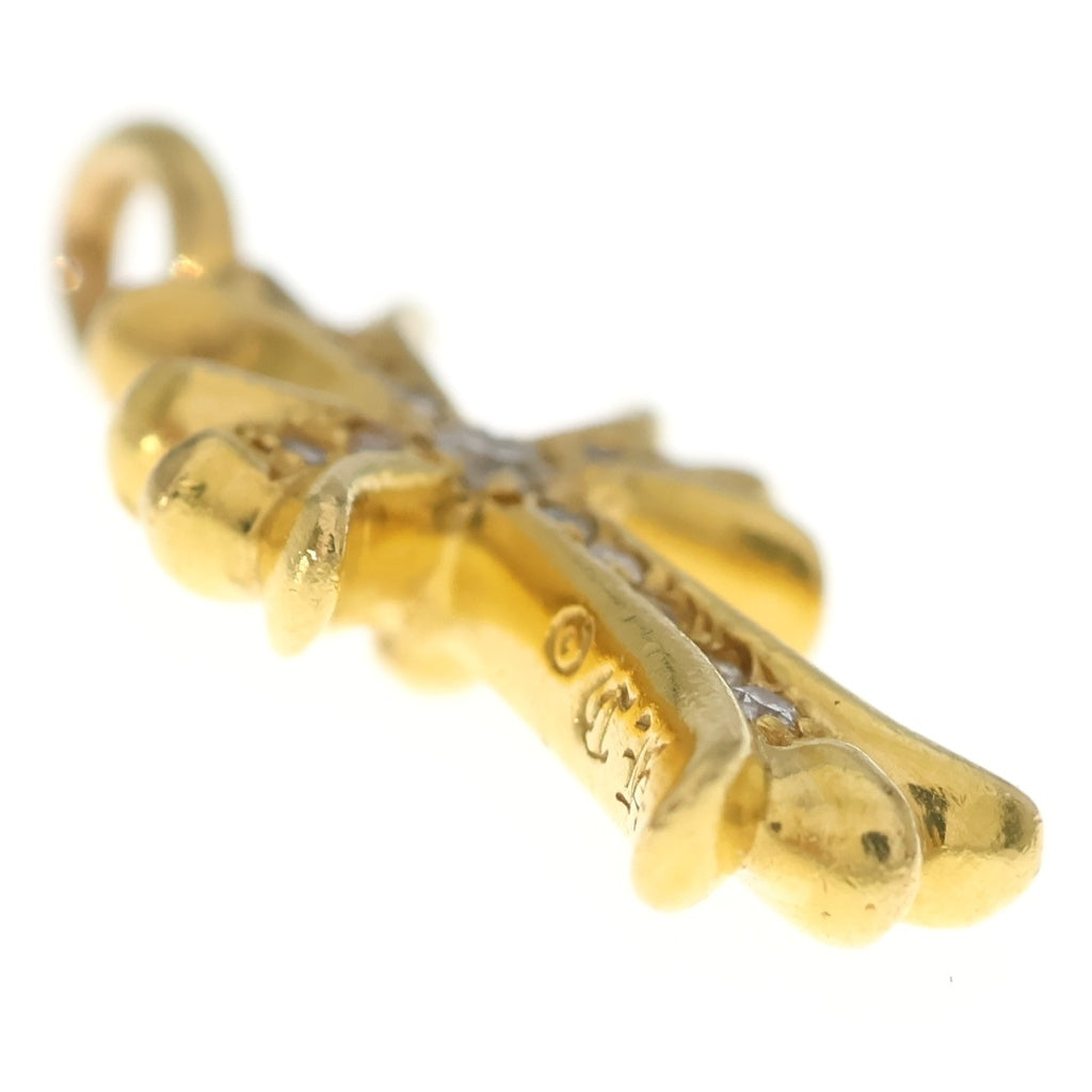 CHROME HEARTS(クロムハーツ) 22K TNY CRSF P/DIA タイニーファットクロス PAVEダイヤ ペンダントトップ ゴールドBCA033 ‐