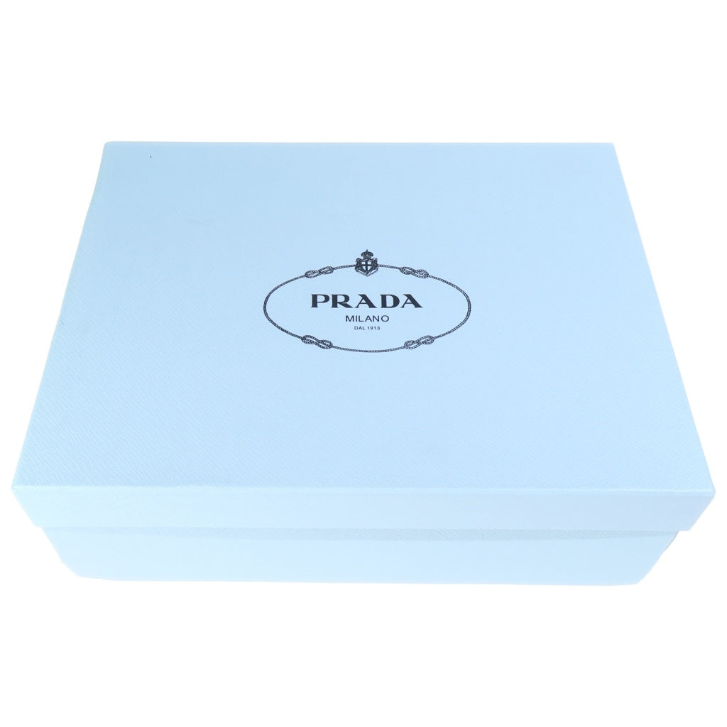 PRADA(プラダ) トライアングルロゴプレート レザー ローファー ブラック 36 レディース