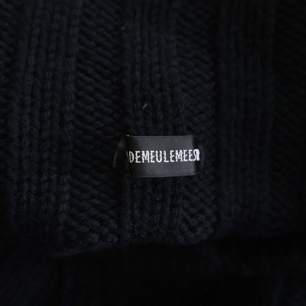 ANN DEMEULEMEESTER(アンドゥムルメステール) Warr Rib Sweater ヴァール リブハイネックセーター ニット ブラック B0011663KN026099