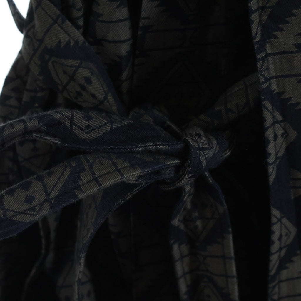 Yohji Yamamoto POUR HOMME(ヨウジヤマモト プールオム) 左二重柄ガウンBコート 総柄ロングコート ブラウン HJ-B66-015