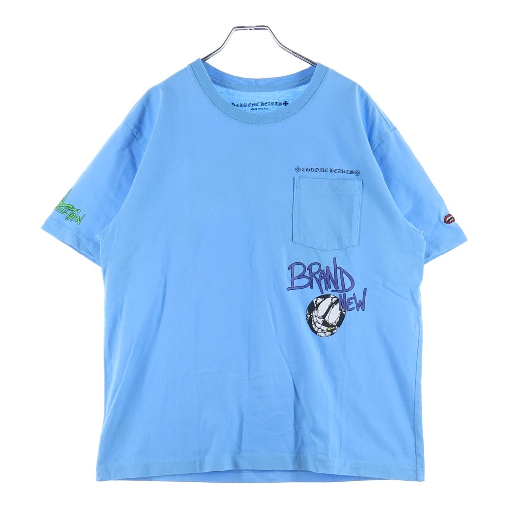 CHROME HEARTS(クロムハーツ) ×MATTY BOY BRAIN NEW S/S TEE マッティボーイ ブレインニュー クルーネック半袖カットソーTシャツ ブルー -