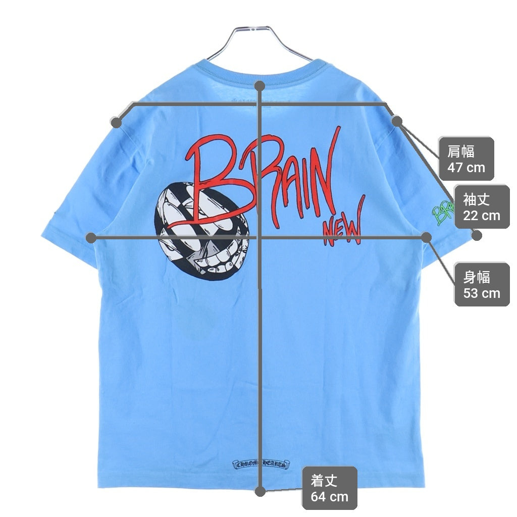 CHROME HEARTS(クロムハーツ) ×MATTY BOY BRAIN NEW S/S TEE マッティボーイ ブレインニュー クルーネック半袖カットソーTシャツ ブルー -
