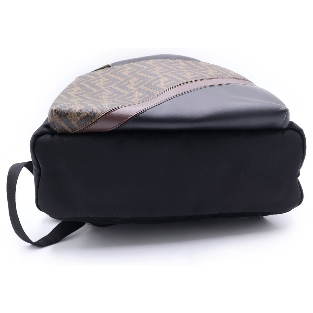 FENDI(フェンディ) ズッカ柄 バックパック リュック ブラウン/ブラック 7VZ042 レディース