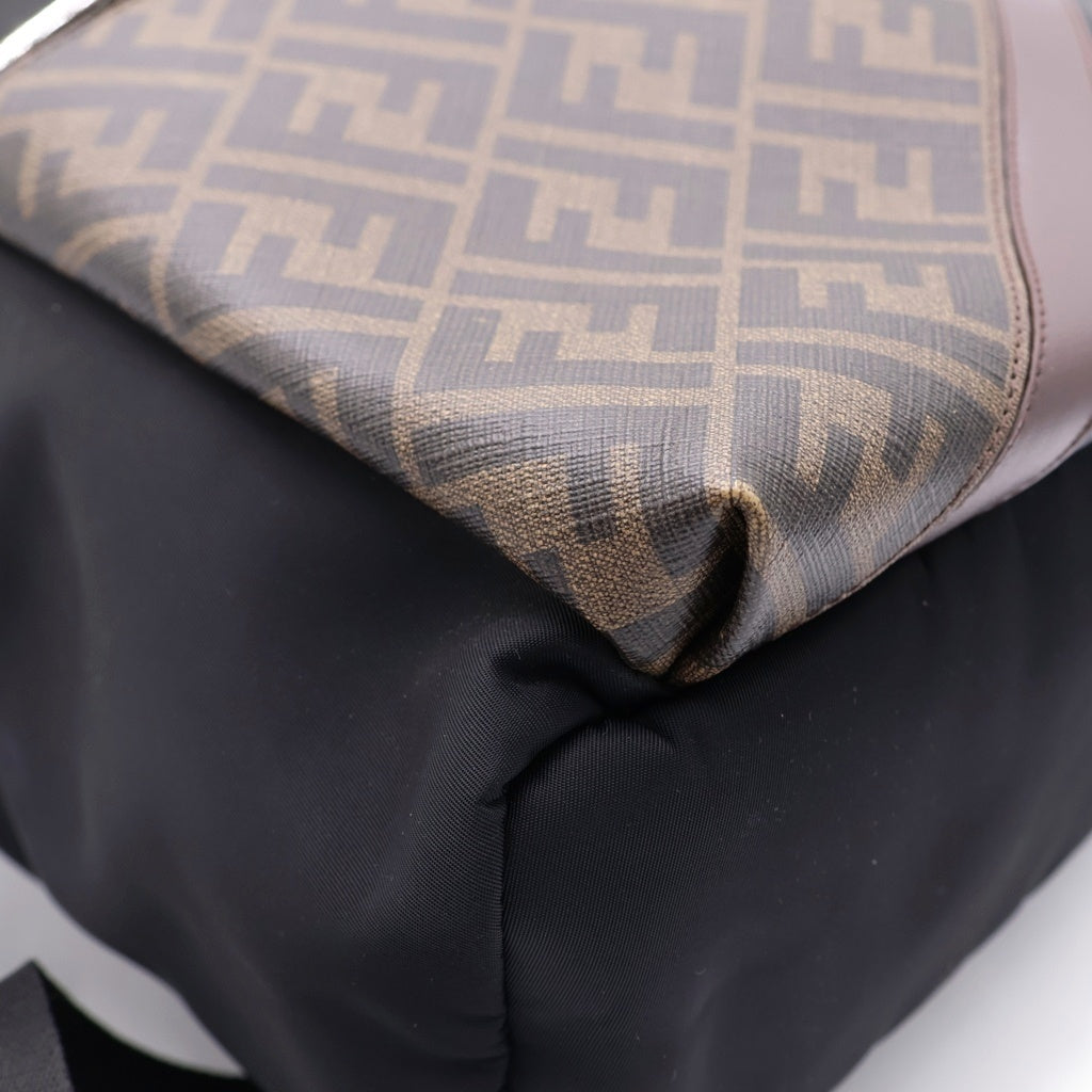 FENDI(フェンディ) ズッカ柄 バックパック リュック ブラウン/ブラック 7VZ042 レディース