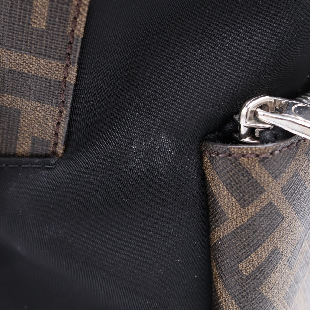 FENDI(フェンディ) ズッカ柄 バックパック リュック ブラウン/ブラック 7VZ042 レディース