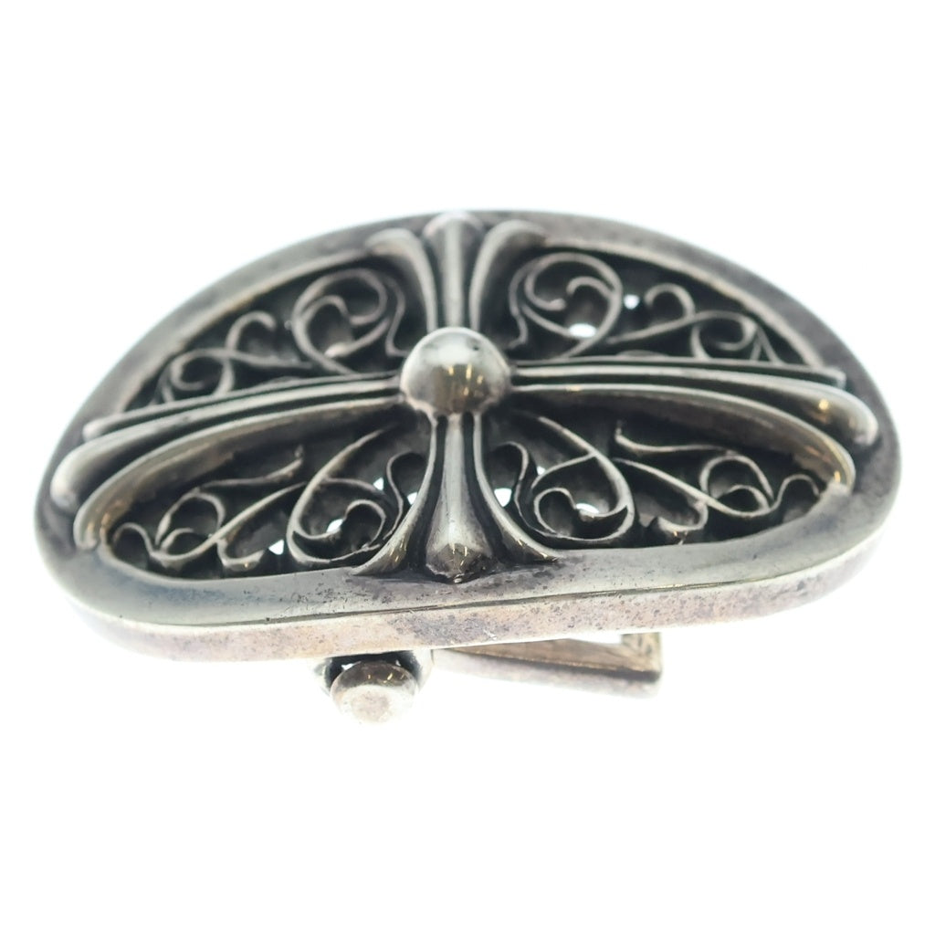 CHROME HEARTS(クロムハーツ) OVAL CROSS STRAP1.0 クラシックオーバルクロスバックル レザーベルト シルバー