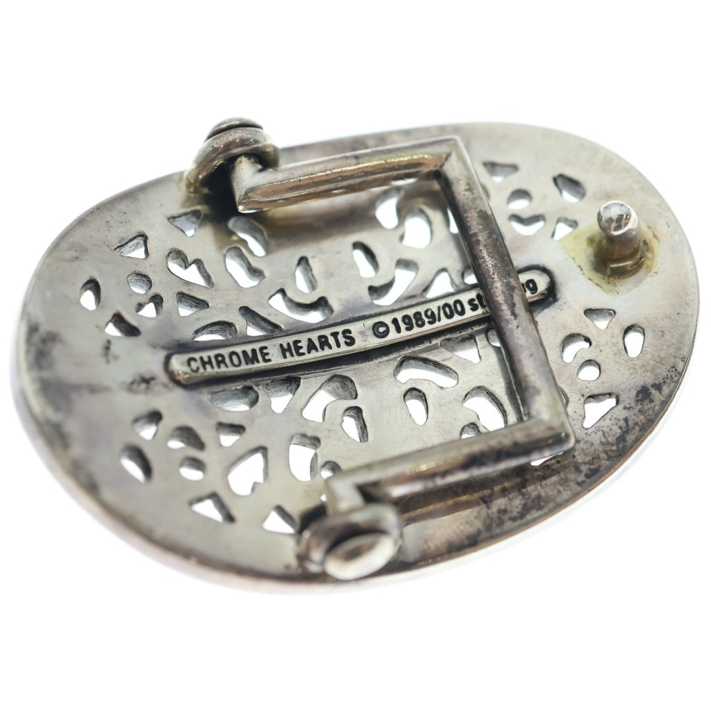 CHROME HEARTS(クロムハーツ) OVAL CROSS STRAP1.0 クラシックオーバルクロスバックル レザーベルト シルバー