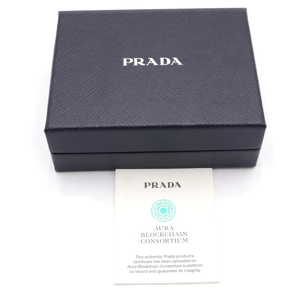 PRADA(プラダ) サフィアーノ トライアングルロゴ 3つ折り財布 ブラック 2MH042 レディース