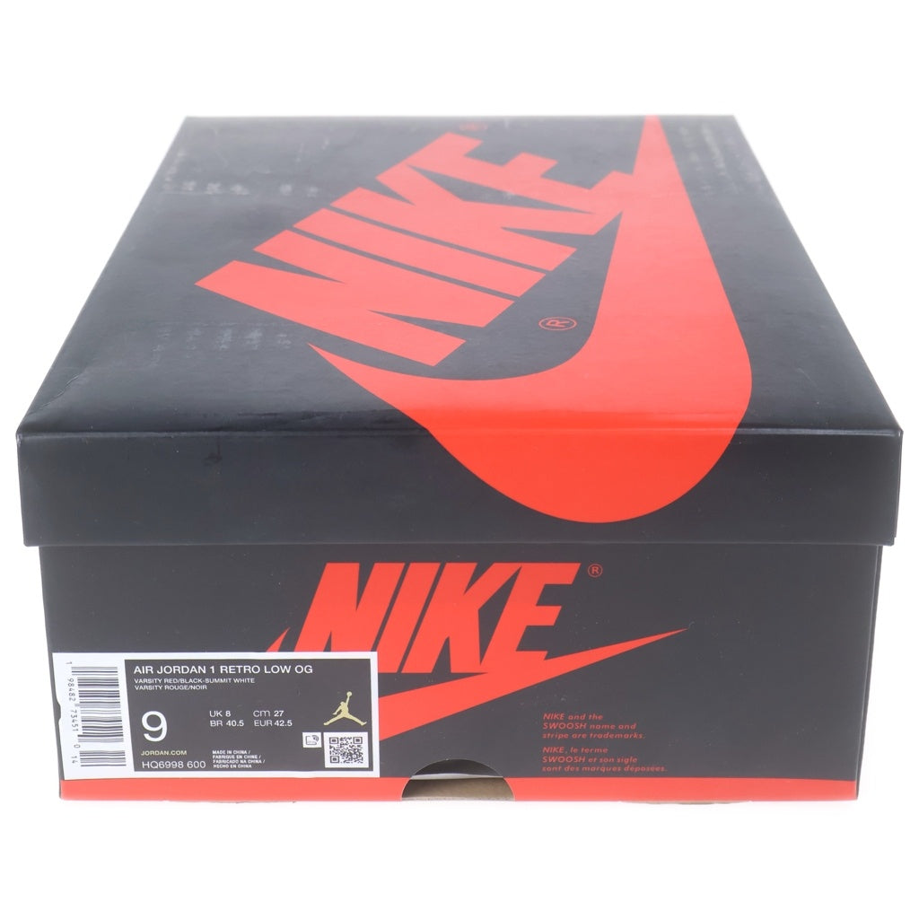 NIKE(ナイキ) AIR JORDAN1 LOW CHICAGO エアージョーダン1 シカゴ レザーローカットスニーカー レッド/ホワイト US9/27cm HQ6998-600