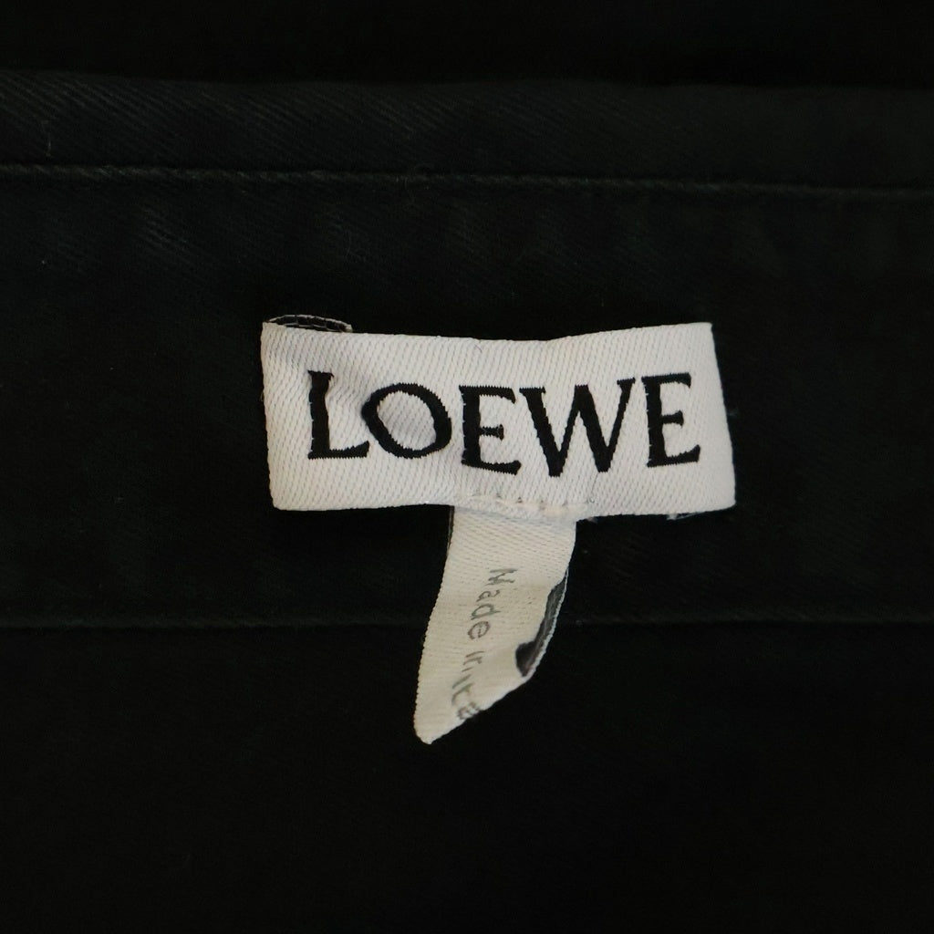 LOEWE(ロエベ) Anagram Pocket Shirt アナグラムロゴ刺繍 ポケット 長袖シャツ ブラック H526Y05X82