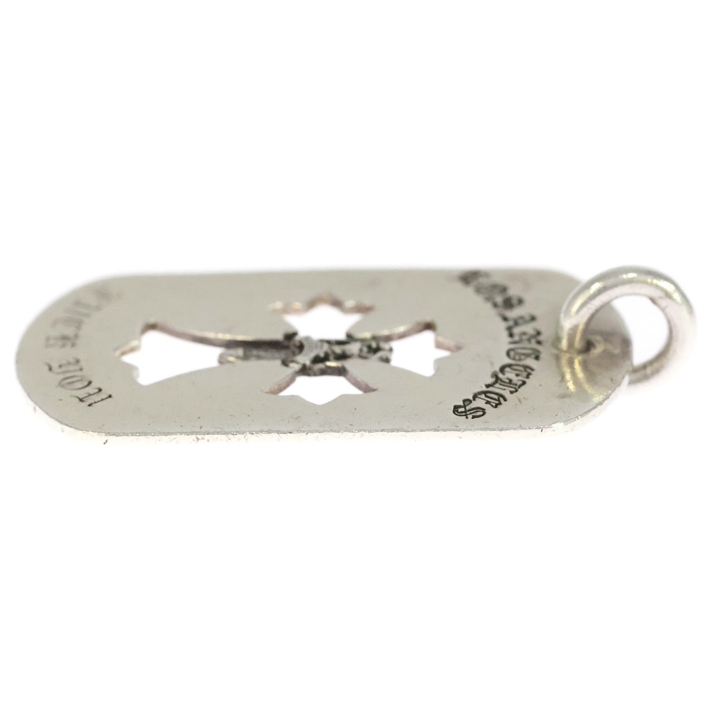 CHROME HEARTS(クロムハーツ) D TAG LRG CROSS DAGG LA FUCK YOU LA限定カットアウトクロスダガー ラージドッグタグ チャーム ペンダントトップ シルバー