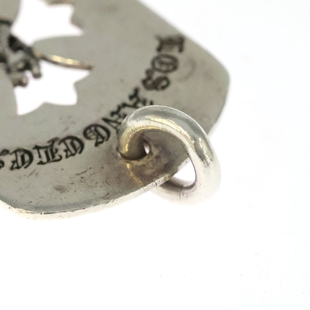 CHROME HEARTS(クロムハーツ) D TAG LRG CROSS DAGG LA FUCK YOU LA限定カットアウトクロスダガー ラージドッグタグ チャーム ペンダントトップ シルバー
