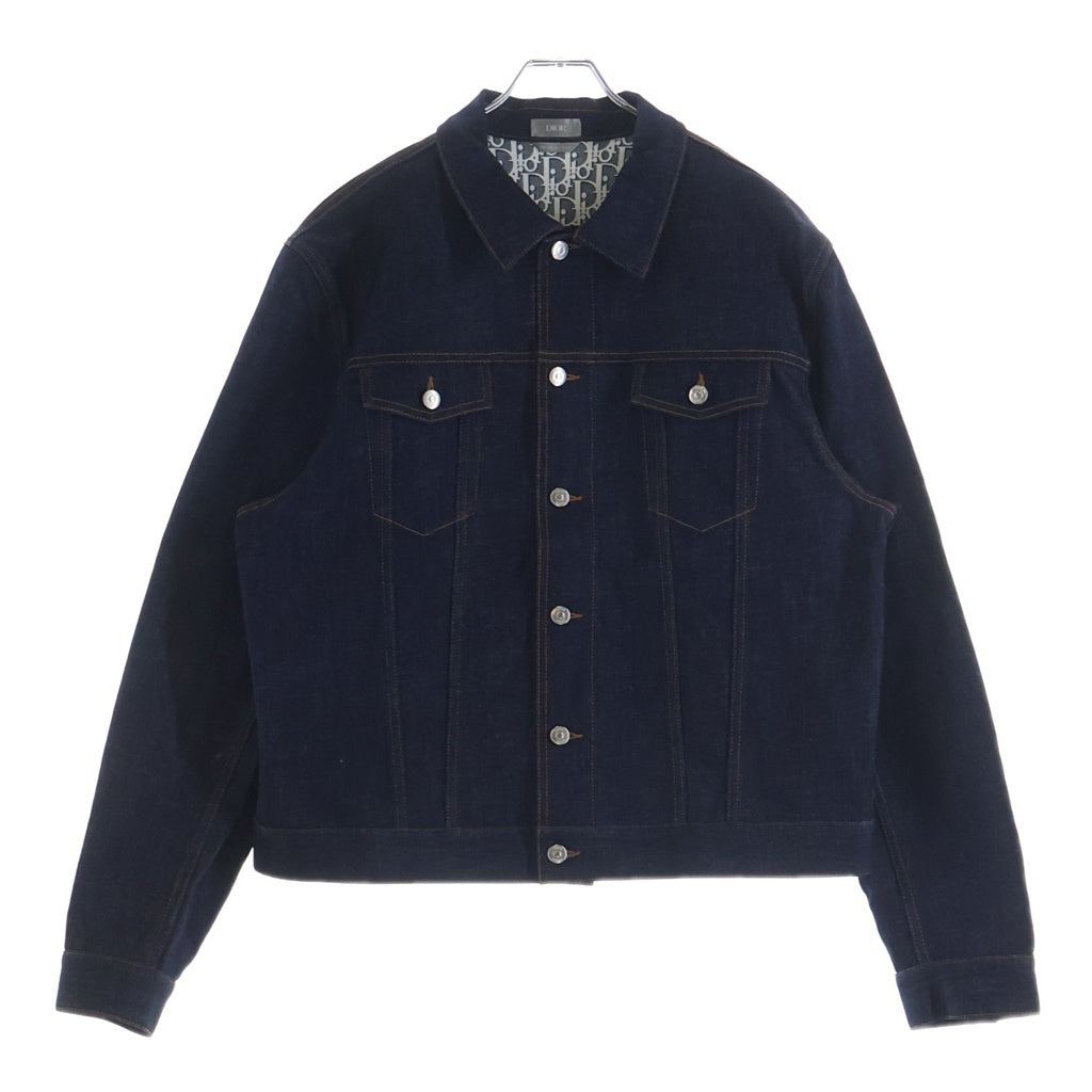 Christian Dior(クリスチャンディオール) 20SS トロッターロゴ オブリーク柄 デニムジャケット 013D482B226X インディゴ