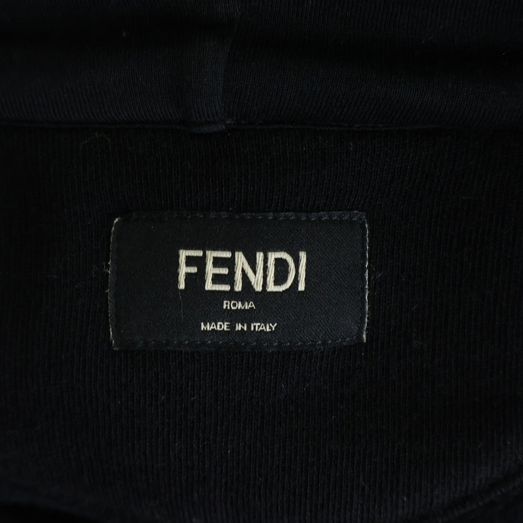 FENDI(フェンディ) ズッカ柄サイドライン プルオーバースウェットパーカー ブラック FY0981 A2F1