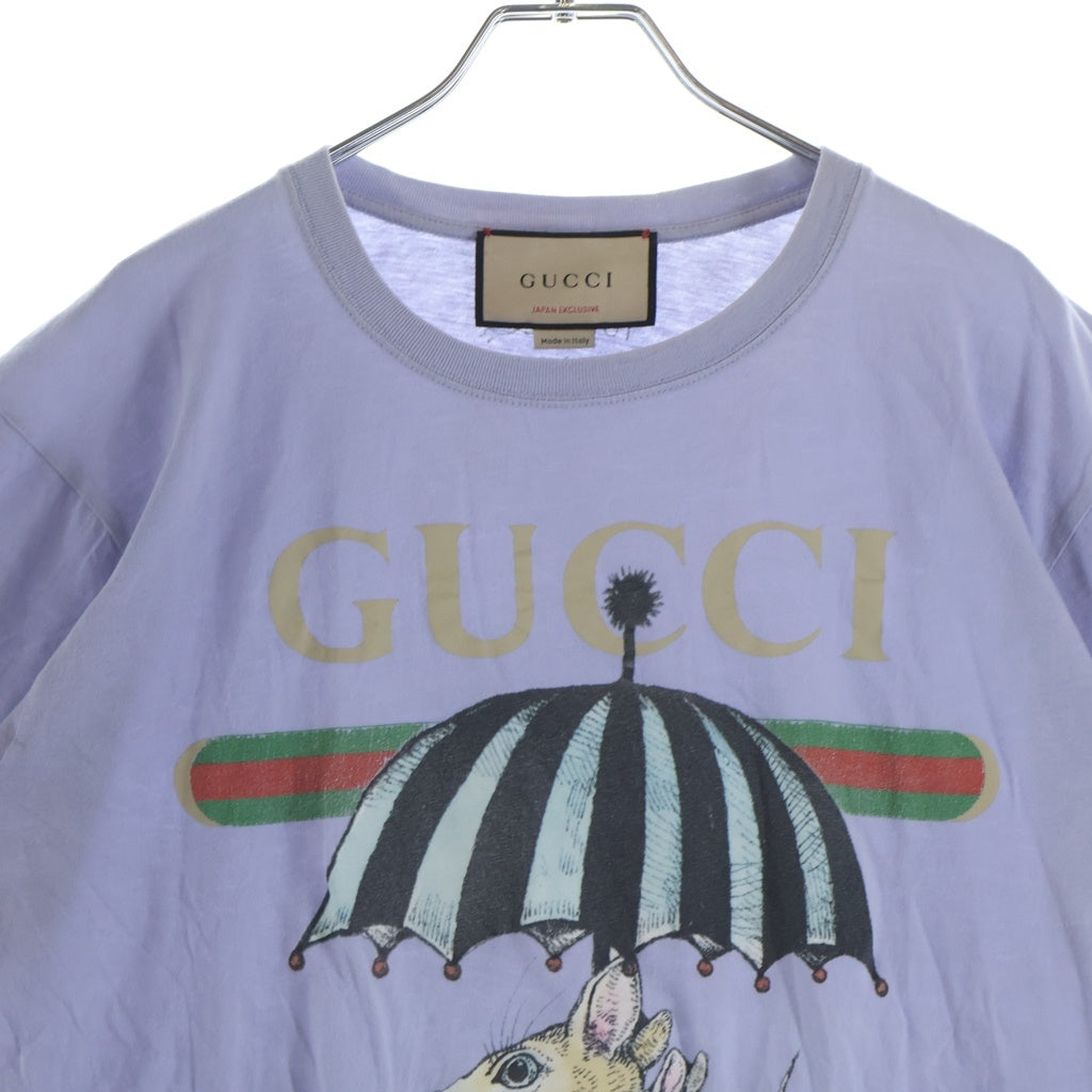 GUCCI(グッチ) ×ヒグチユウコ フロントプリント 半袖Tシャツ カットソー ブルー 615044 XJDSU レディース