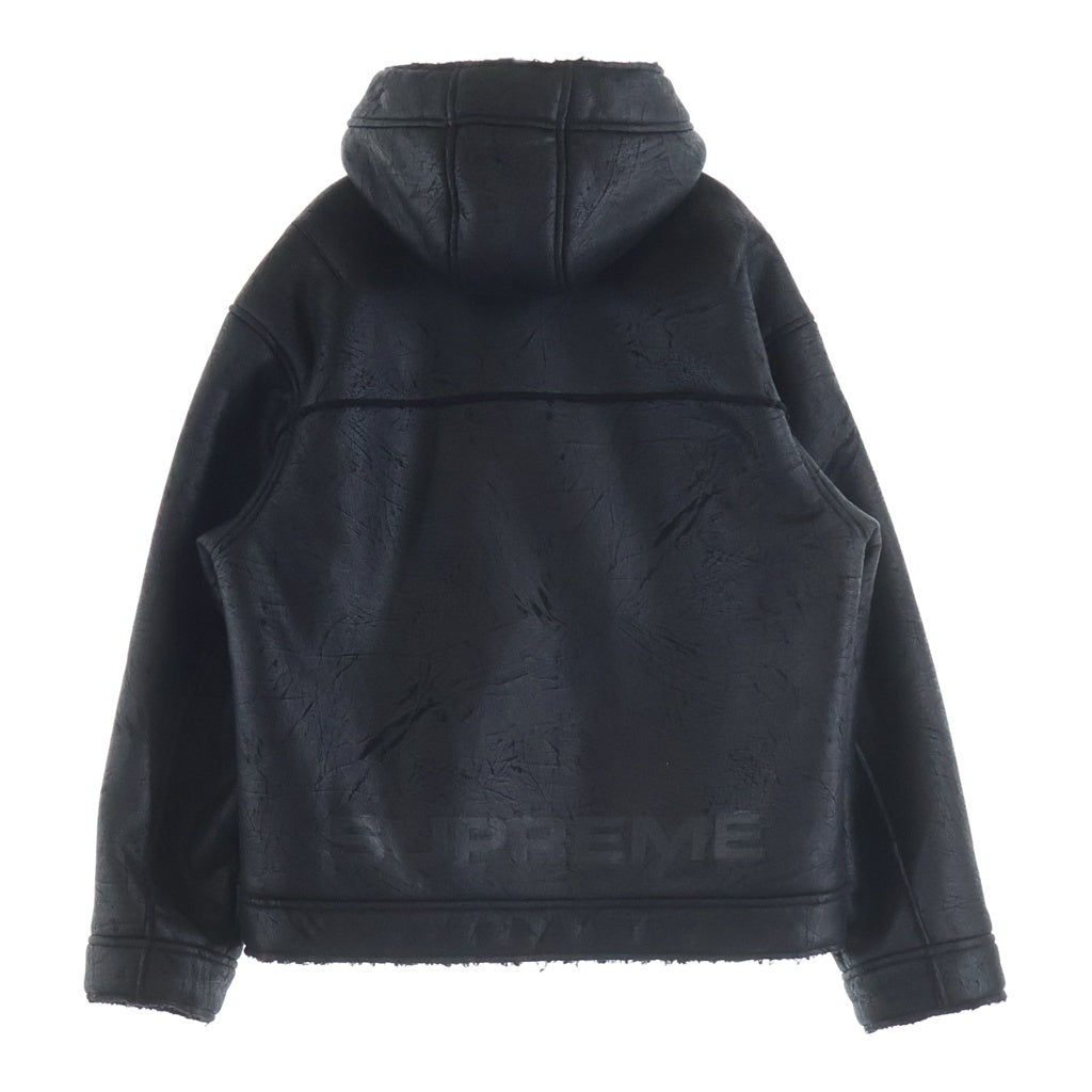 SUPREME(シュプリーム) 23SS Faux Shearling Hooded Jacket フードジャケット ブラック