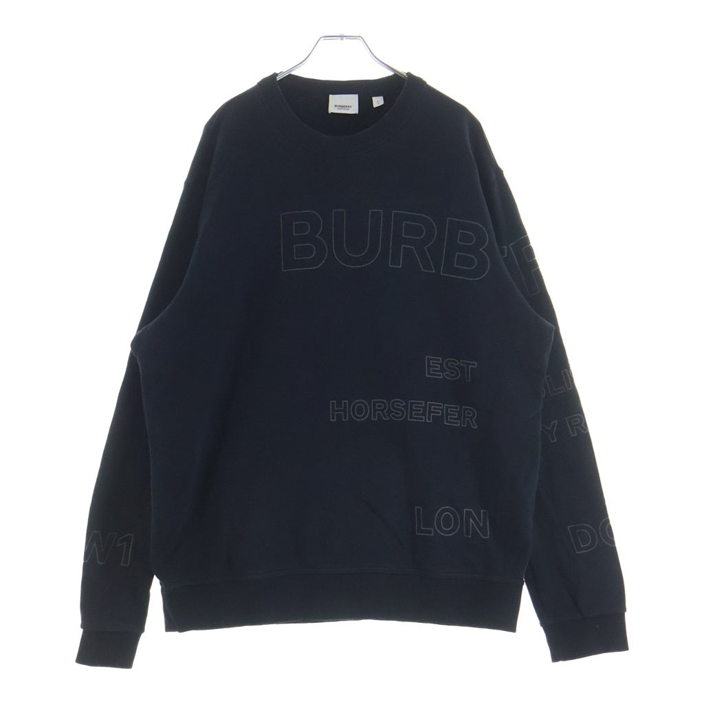 BURBERRY(バーバリー) 21SS ホースフェリープリントロゴ コットン スウェット トレーナー ブラック 8037553