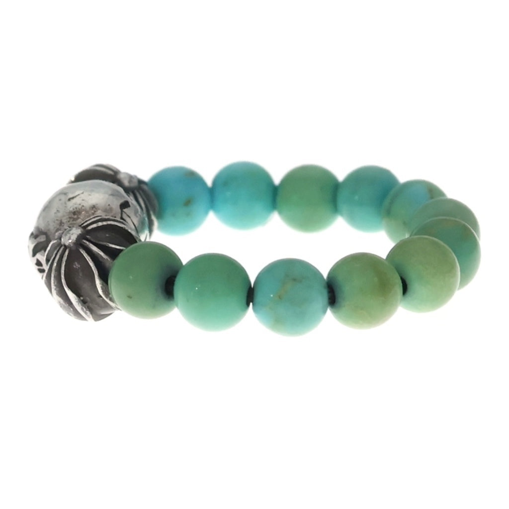 CHROME HEARTS(クロムハーツ) BEAD RING ビーズターコイズリング ブルー/シルバー レディース