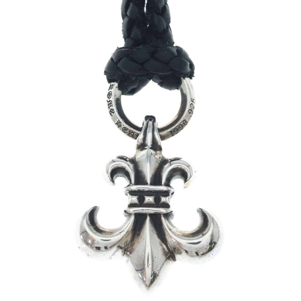CHROME HEARTS(クロムハーツ) BS FLUER BC BSフレア レザーブレイド ボロチップ ネックレス ブラック/シルバー