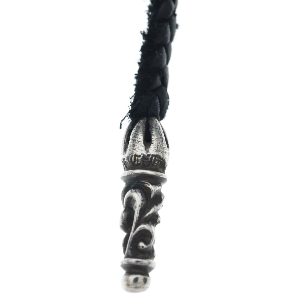 CHROME HEARTS(クロムハーツ) BS FLUER BC BSフレア レザーブレイド ボロチップ ネックレス ブラック/シルバー