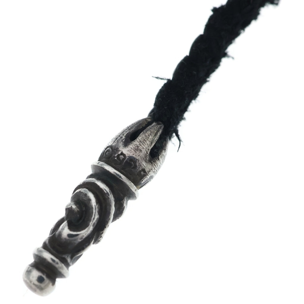 CHROME HEARTS(クロムハーツ) BS FLUER BC BSフレア レザーブレイド ボロチップ ネックレス ブラック/シルバー