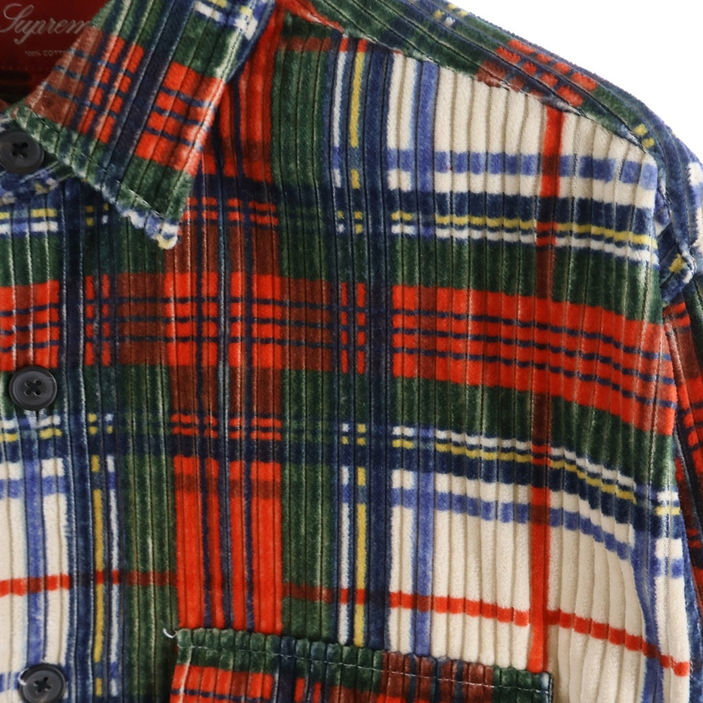 SUPREME(シュプリーム) 22SS Corduroy Plaid Shirt コーデュロイ プライド チェック長袖シャツ マルチカラー