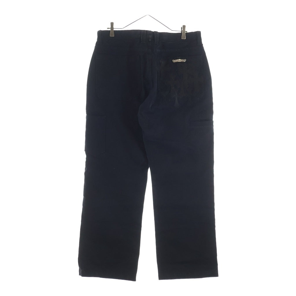 CHROME HEARTS(クロムハーツ) Cemetery Cross Leather Patch Cotton Cargo Pants セメタリークロス レザーパッチ コットンカーゴパンツ ブラック ‐