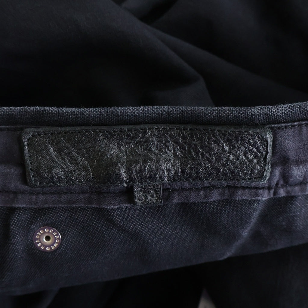 CHROME HEARTS(クロムハーツ) Cemetery Cross Leather Patch Cotton Cargo Pants セメタリークロス レザーパッチ コットンカーゴパンツ ブラック ‐