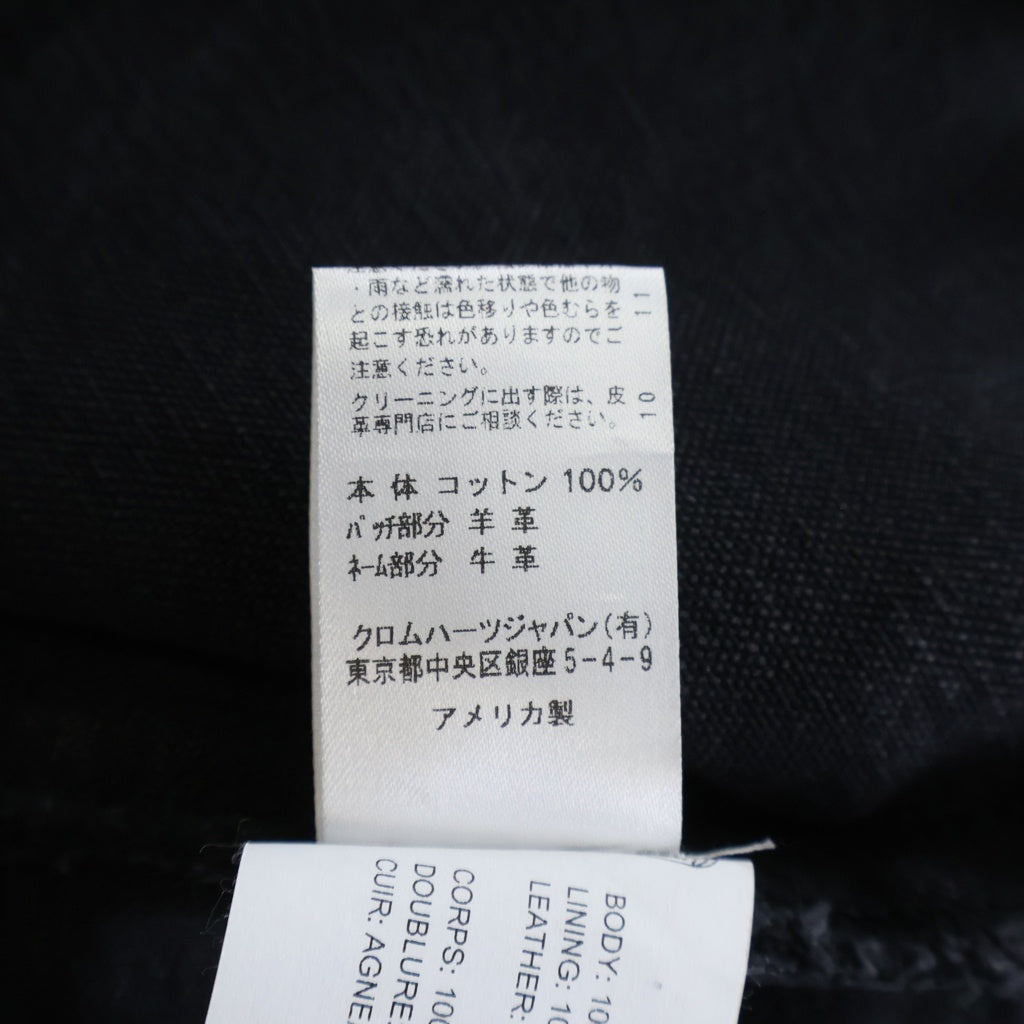 CHROME HEARTS(クロムハーツ) Cemetery Cross Leather Patch Cotton Cargo Pants セメタリークロス レザーパッチ コットンカーゴパンツ ブラック ‐