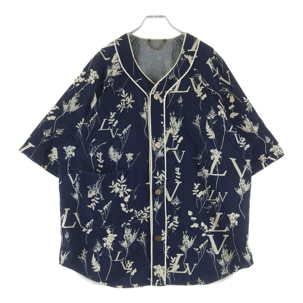 LOUIS VUITTON(ルイヴィトン) 20AW LVリーフ デニムベースボール半袖シャツ インディゴ RM202M VFV HJS15W