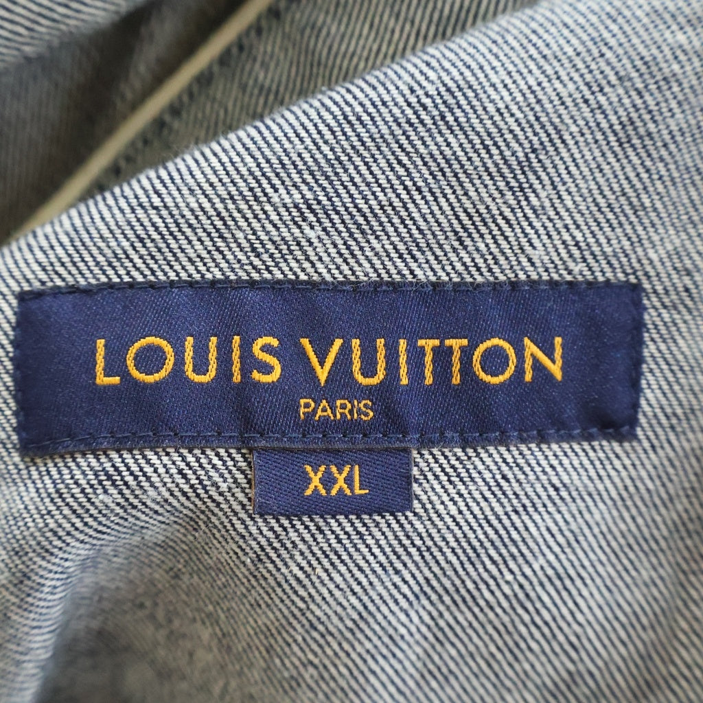 LOUIS VUITTON(ルイヴィトン) 20AW LVリーフ デニムベースボール半袖シャツ インディゴ RM202M VFV HJS15W