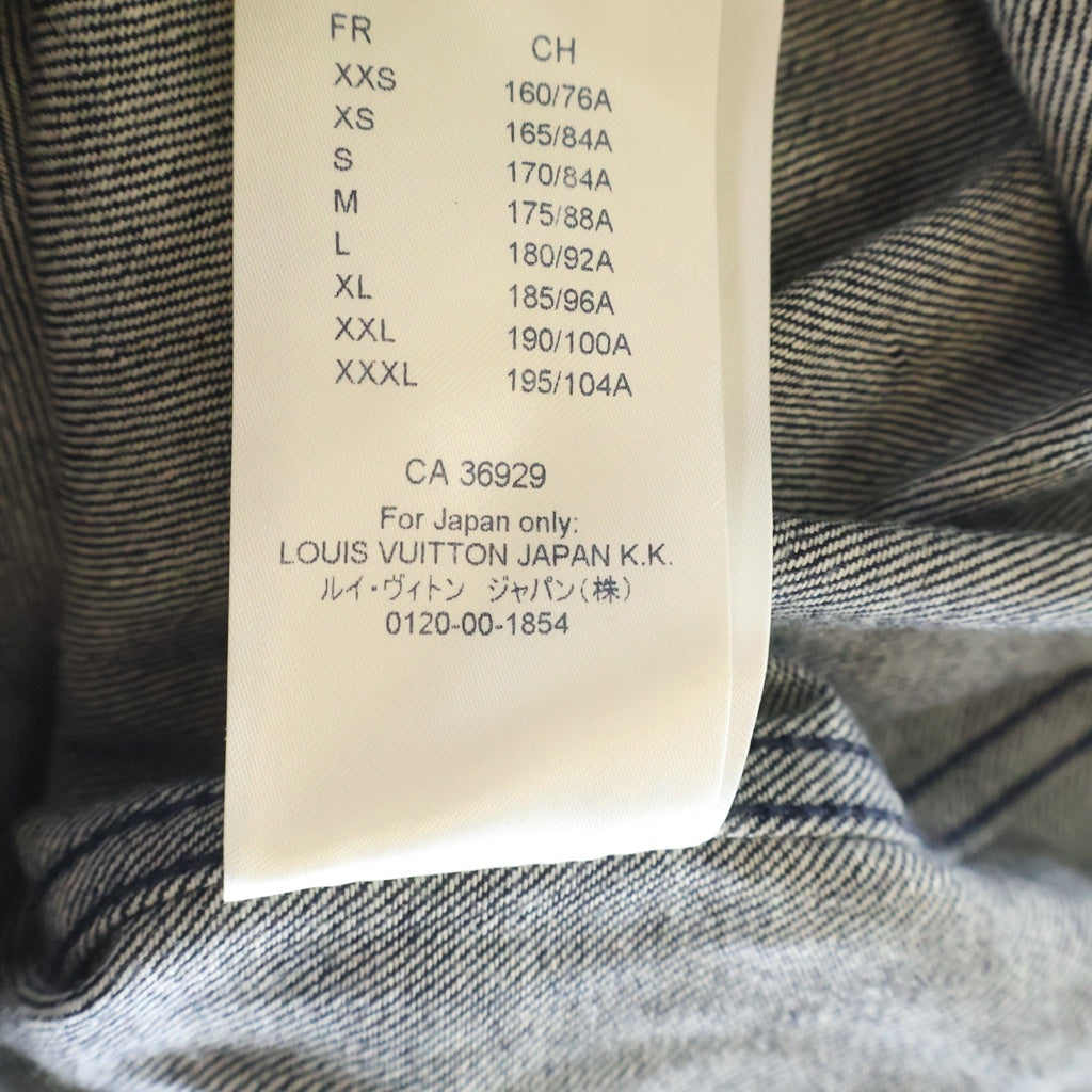 LOUIS VUITTON(ルイヴィトン) 20AW LVリーフ デニムベースボール半袖シャツ インディゴ RM202M VFV HJS15W
