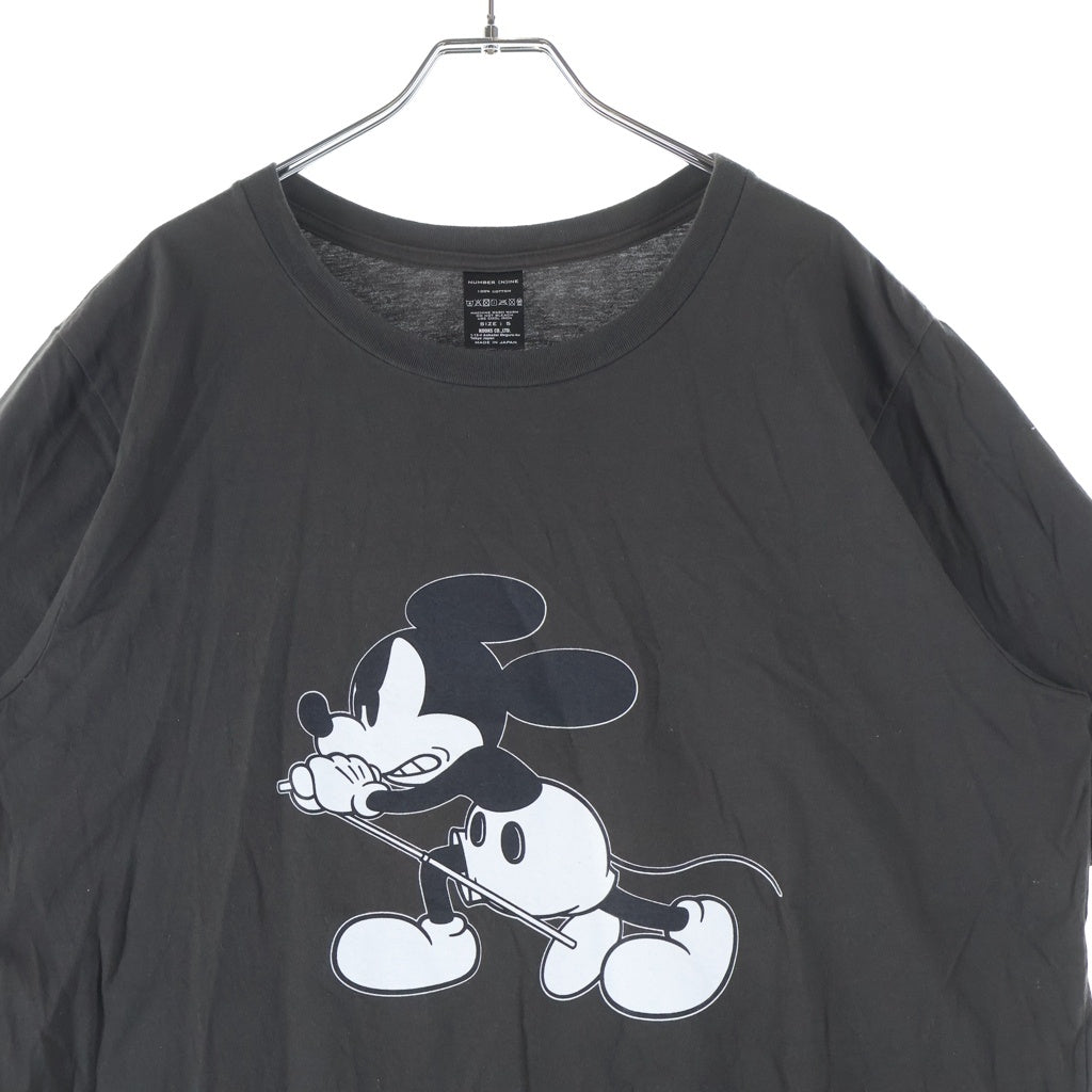 n(n) by NUMBER (N)INE(エヌエヌバイナンバーナイン) ミッキープリント Tシャツ カットソー ブラック