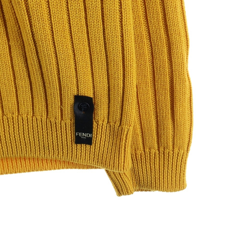 FENDI(フェンディ) フロントロゴデザイン ウールニット クルーネックセーター イエロー FZY451