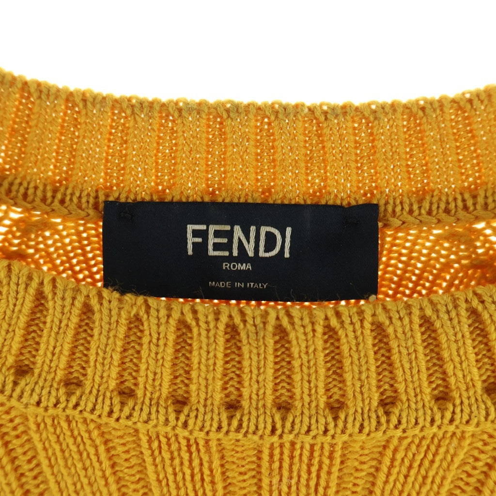 FENDI(フェンディ) フロントロゴデザイン ウールニット クルーネックセーター イエロー FZY451