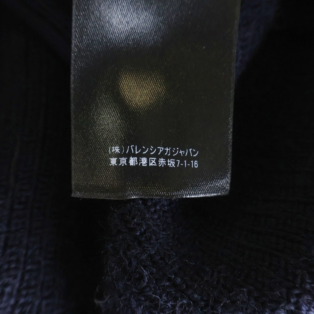 BALENCIAGA(バレンシアガ) エポレット付き クルーネックセーター ロゴ入りニット ネイビー 606897 T1554