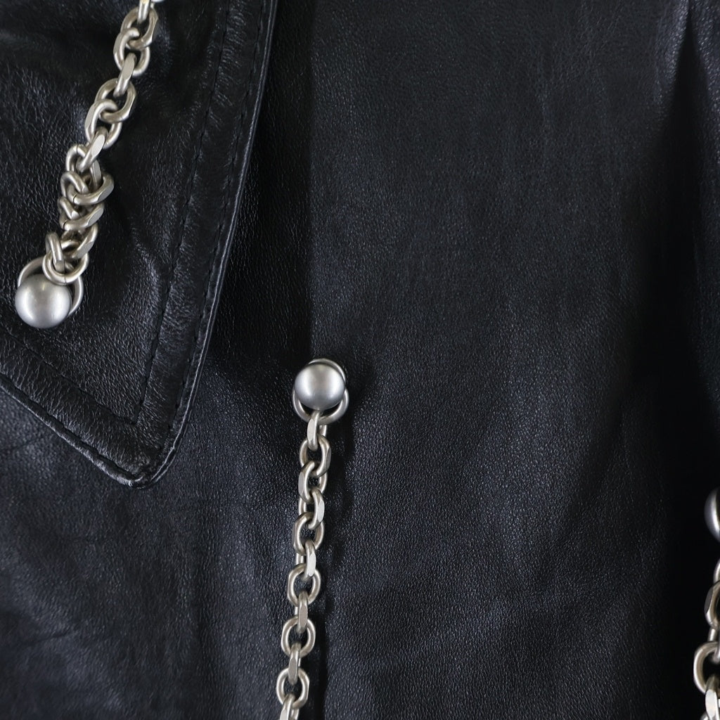 CELINE(セリーヌ) 21AW TEEN KNIGHT POEM Oversized Blouson Jacket ラムスキンオーバーサイズレザーブルゾンジャケット 2E973280D ブラック