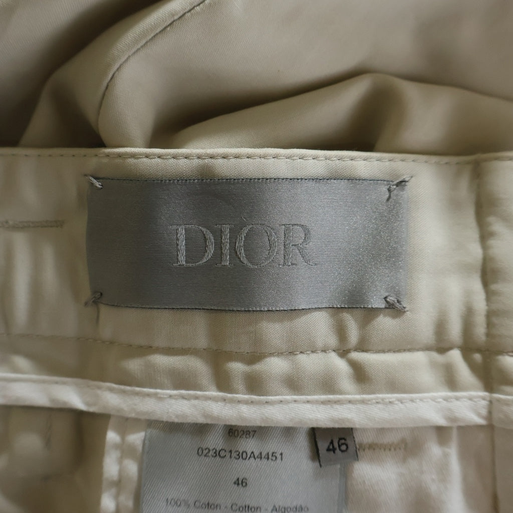Christian Dior(クリスチャンディオール) 20SS ローラーコースターバックル フロントタック ロングパンツ ベージュ 023C130A4451