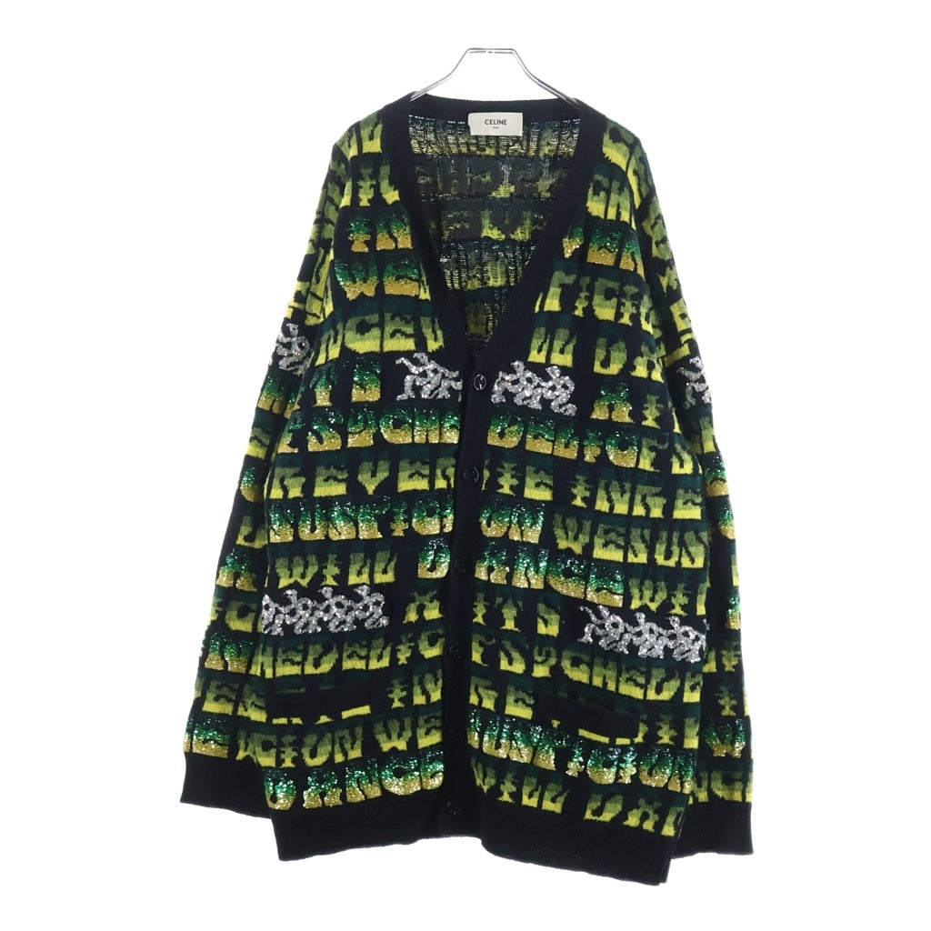 CELINE(セリーヌ) Oversized Sequin Embellished Wool Jacquard Cardigan オーバーサイズ スパンコール装飾 ウールジャカードカーディガン マルチ 2A82W515Q