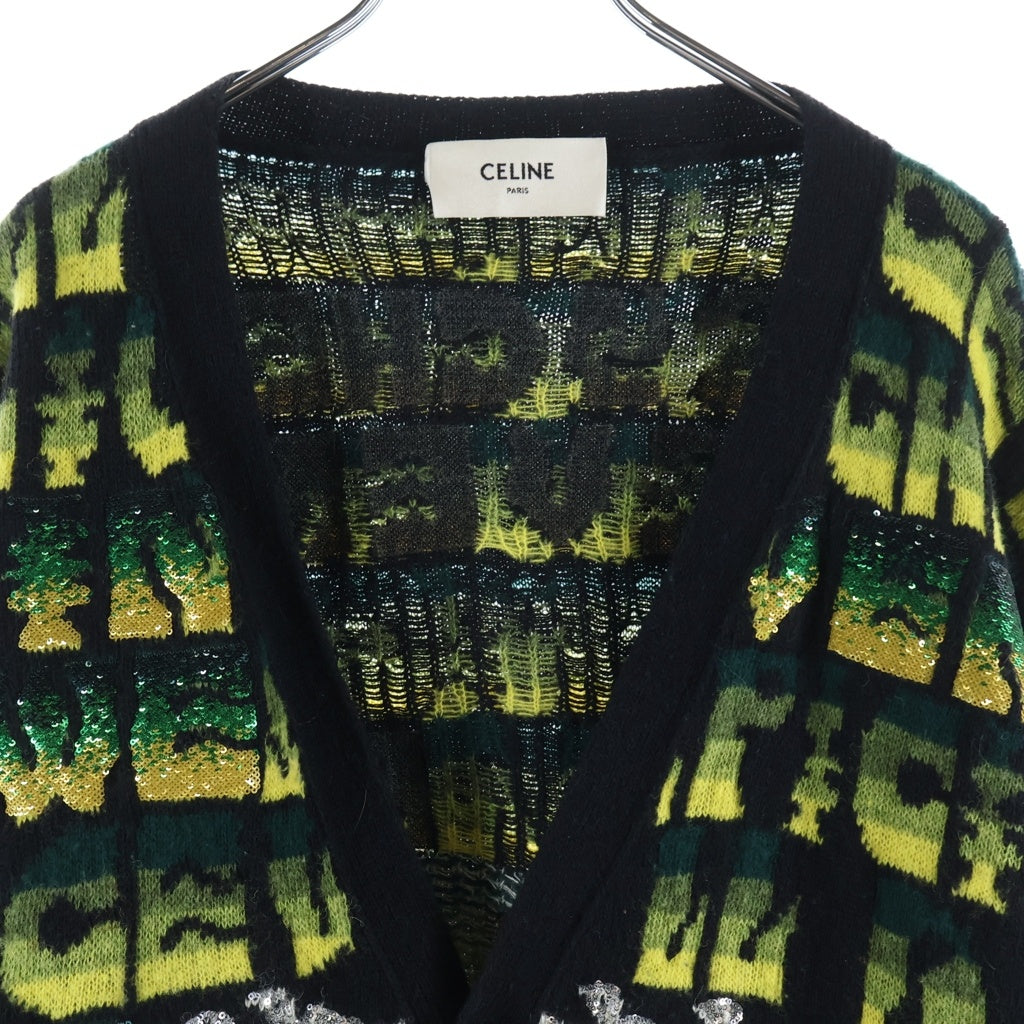 CELINE(セリーヌ) Oversized Sequin Embellished Wool Jacquard Cardigan オーバーサイズ スパンコール装飾 ウールジャカードカーディガン マルチ 2A82W515Q